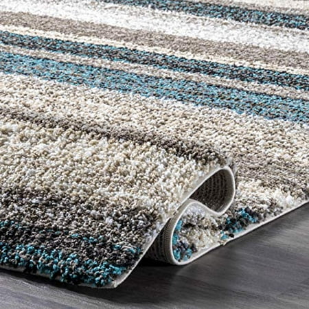 nuLOOM Classie Hand Tufted Shag Area Rug 4' Blue Multi nuLOOM Classie Hand Tufted Shag Area Rug 4' Blue Multi